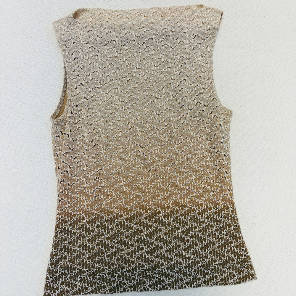Wrapper Cream and Brown Patterned Tank Top